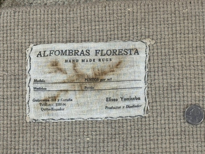 South American Rug 6x7, Unique Native American Design, Ivory, Ecuador Rug, Handmade Wool