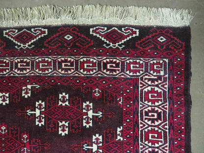 Yamud Turkoman Wool Rug Antique 7x10 Hand Knotted Full Pile