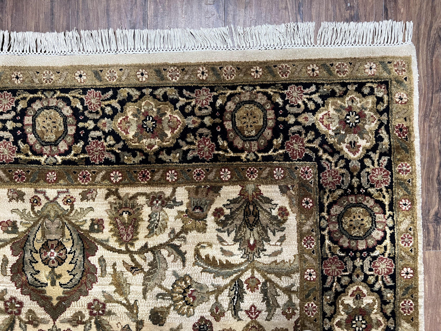 Indo Mahal Rug 6x9 Hand Knotted Wool Vintage Indian Floral Carpet In Living Room