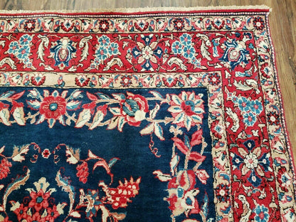 Vintage Turkish Wool Rug 4 By 7 Feet Floral Birds Tree Of Life Blue Red Handmade