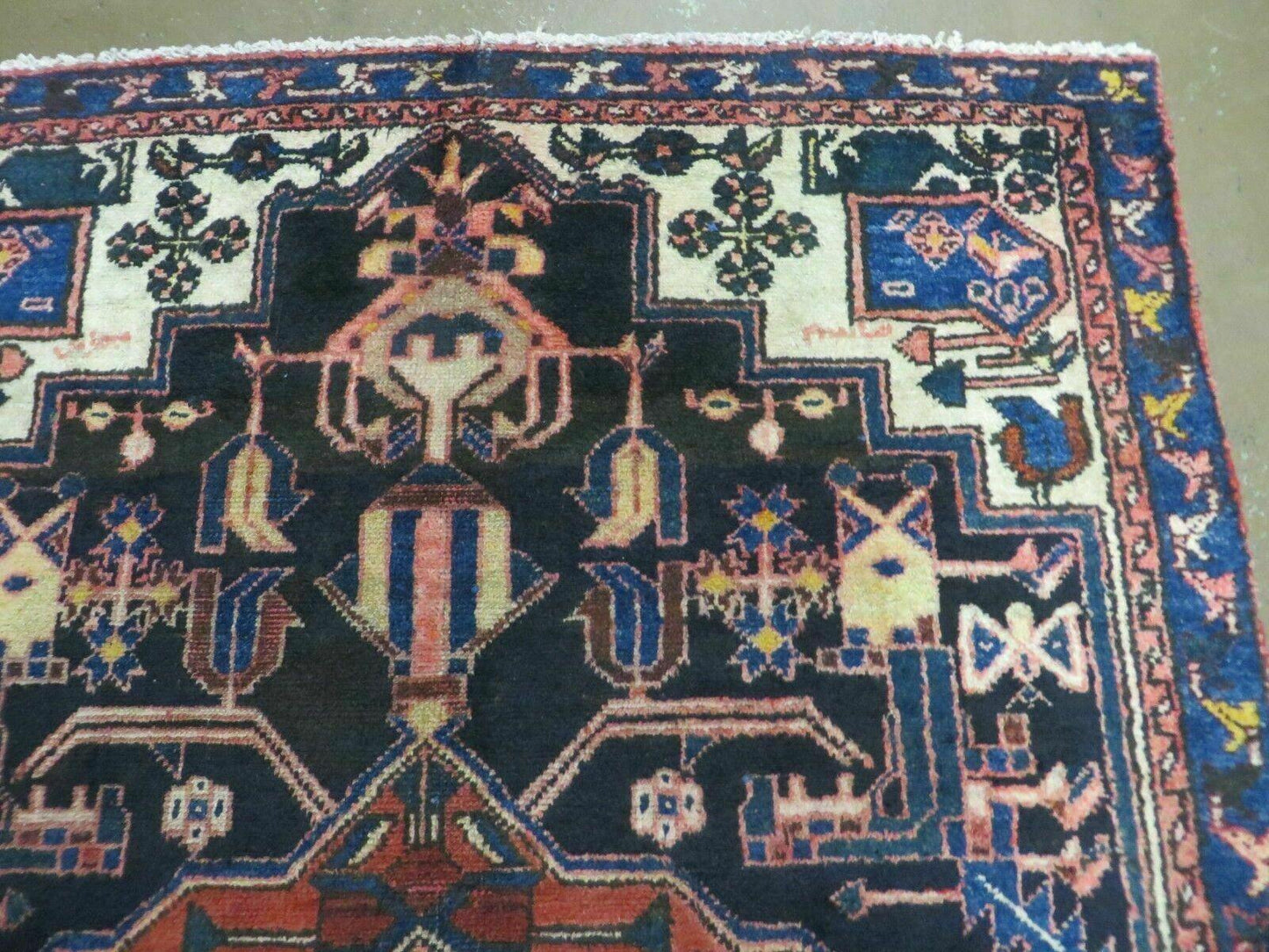 Antique Turkish Anatolian Wool Rug Handmade Vegetable Dye 47x82 Handwoven Classic Pattern