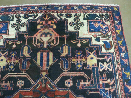 Antique Turkish Anatolian Wool Rug Handmade Vegetable Dye 47x82 Handwoven Classic Pattern