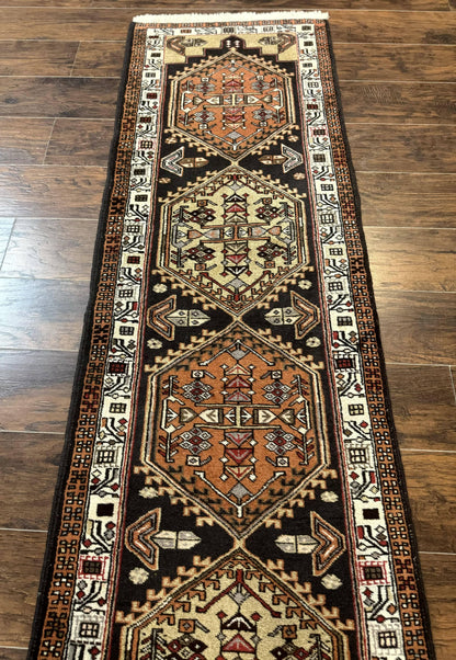 Persian Tribal Runner Rug Handmade Wool Sarab Geometric Medallions