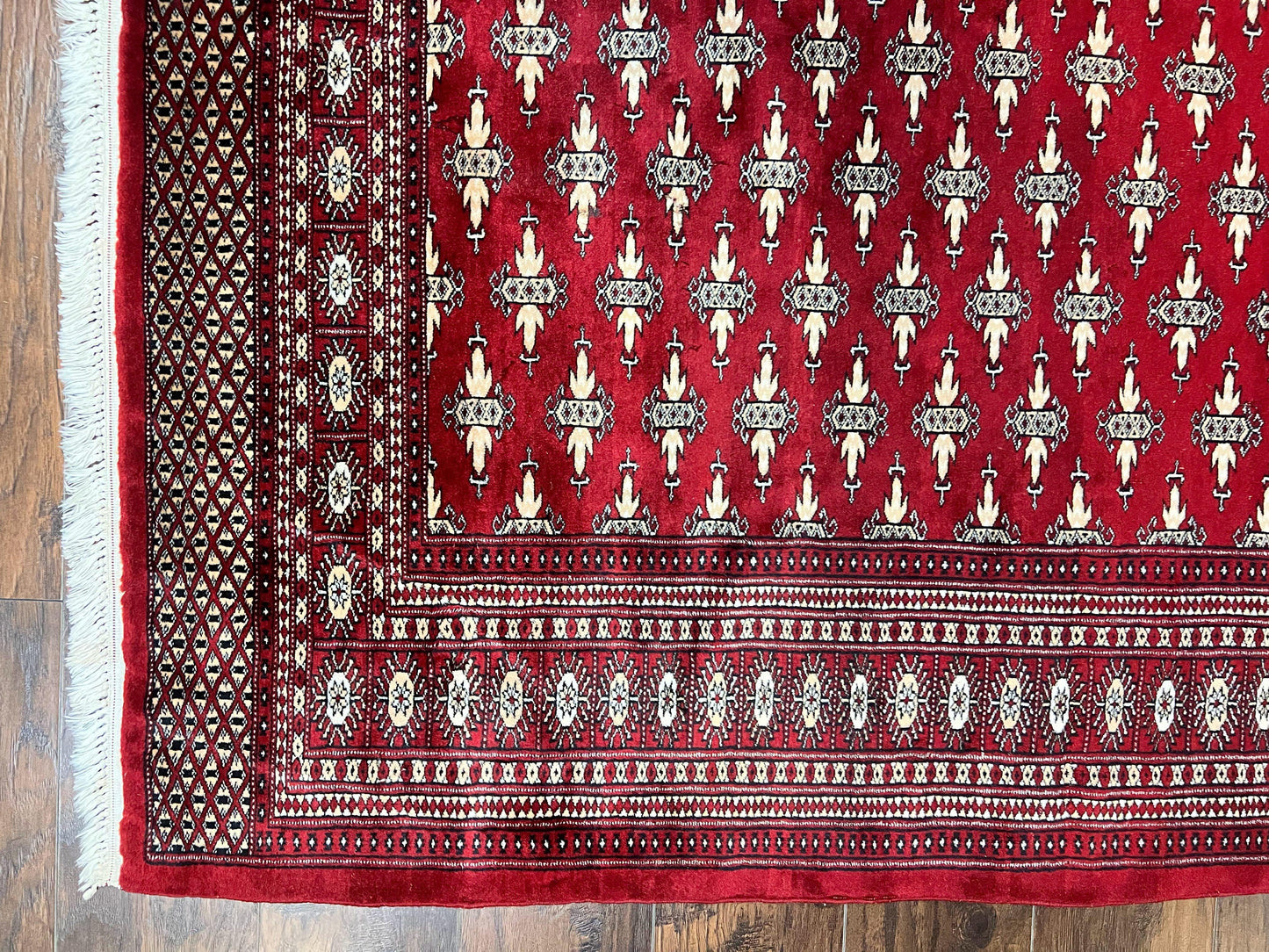 Pakistani Turkoman Bokhara Rug 6x9, Fine Wool Vintage Hand Knotted Handmade Yamud Oriental Carpet 6 x 9, Red Turkoman Rug, Tribal Rug