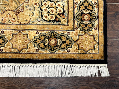 Pak Persian Rug 4x6 Hand Knotted Wool Panel Design Vintage Handmade Area Rug