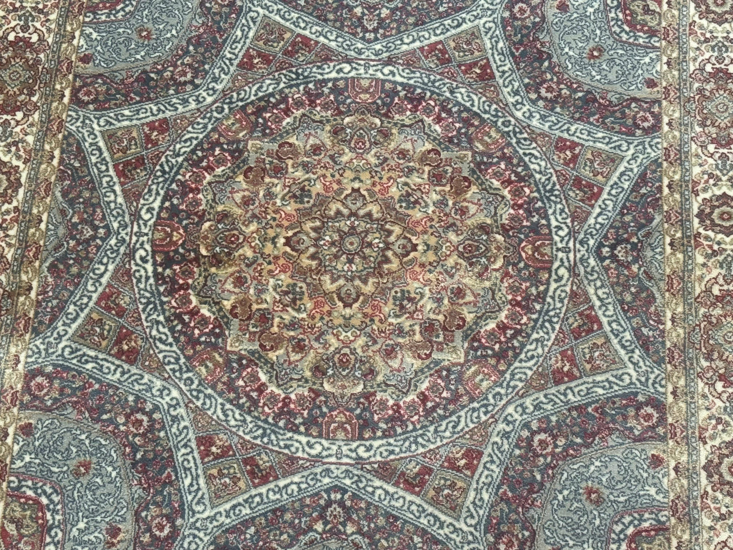 Turkish Silk Runner Rug 2.6 x 10, Light Blue Carpet, Bamboo Silk, New