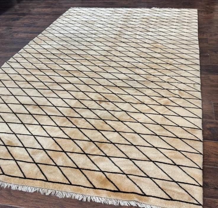 German Wool Rug 7x10 Hand Knotted Contemporary Area Carpet