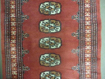 2' 8" X 10' Vintage Handmade Bokhara Turkoman Pakistani Wool Runner Rug Nice