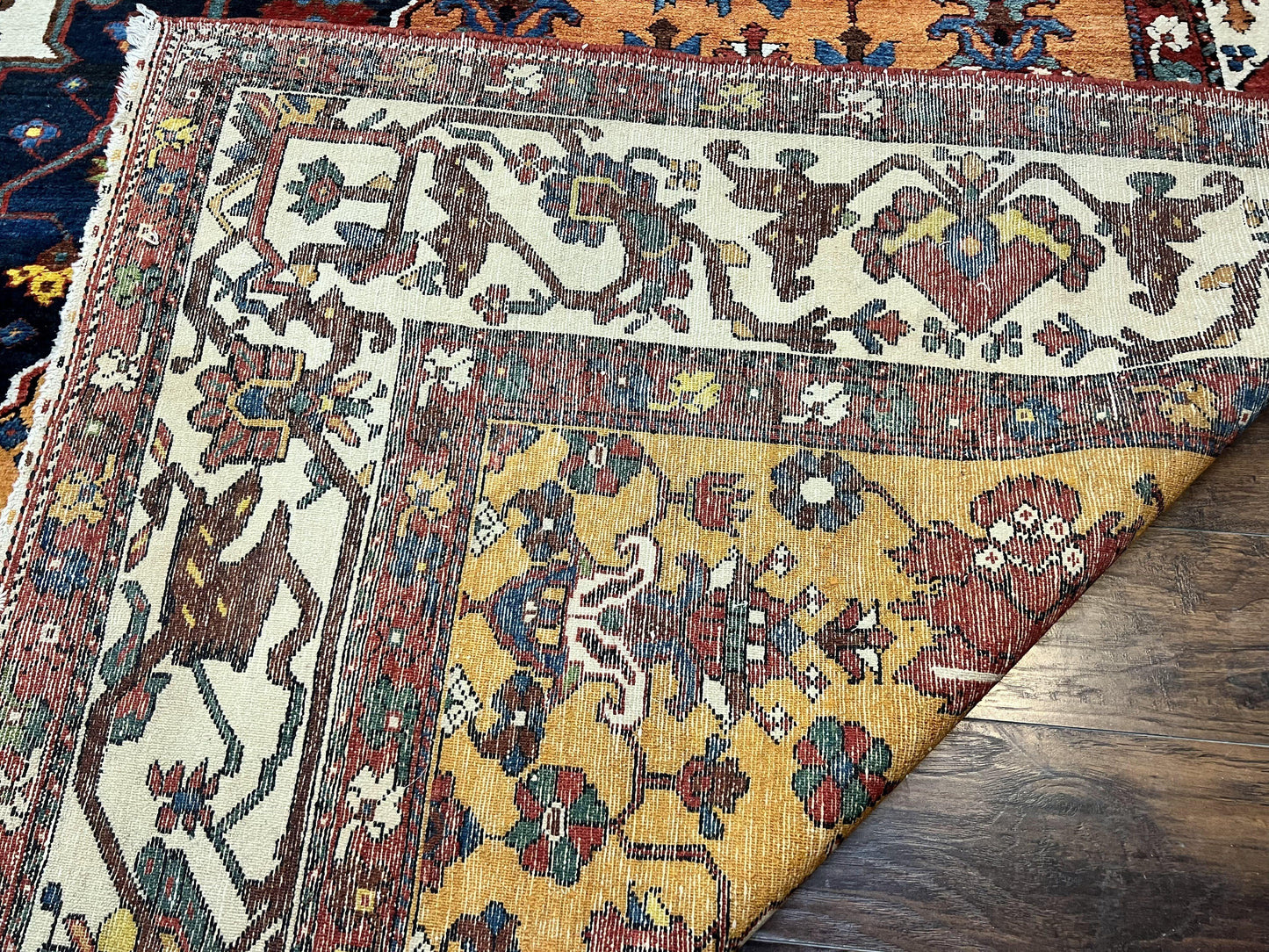 Antique Persian Bakhtiari Rug 14x19 Hand Knotted Wool Carpet Rare Palace Size