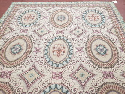 Handmade Needlepoint Rug 6x9 Flatweave Victorian Elegant Living Room Decor