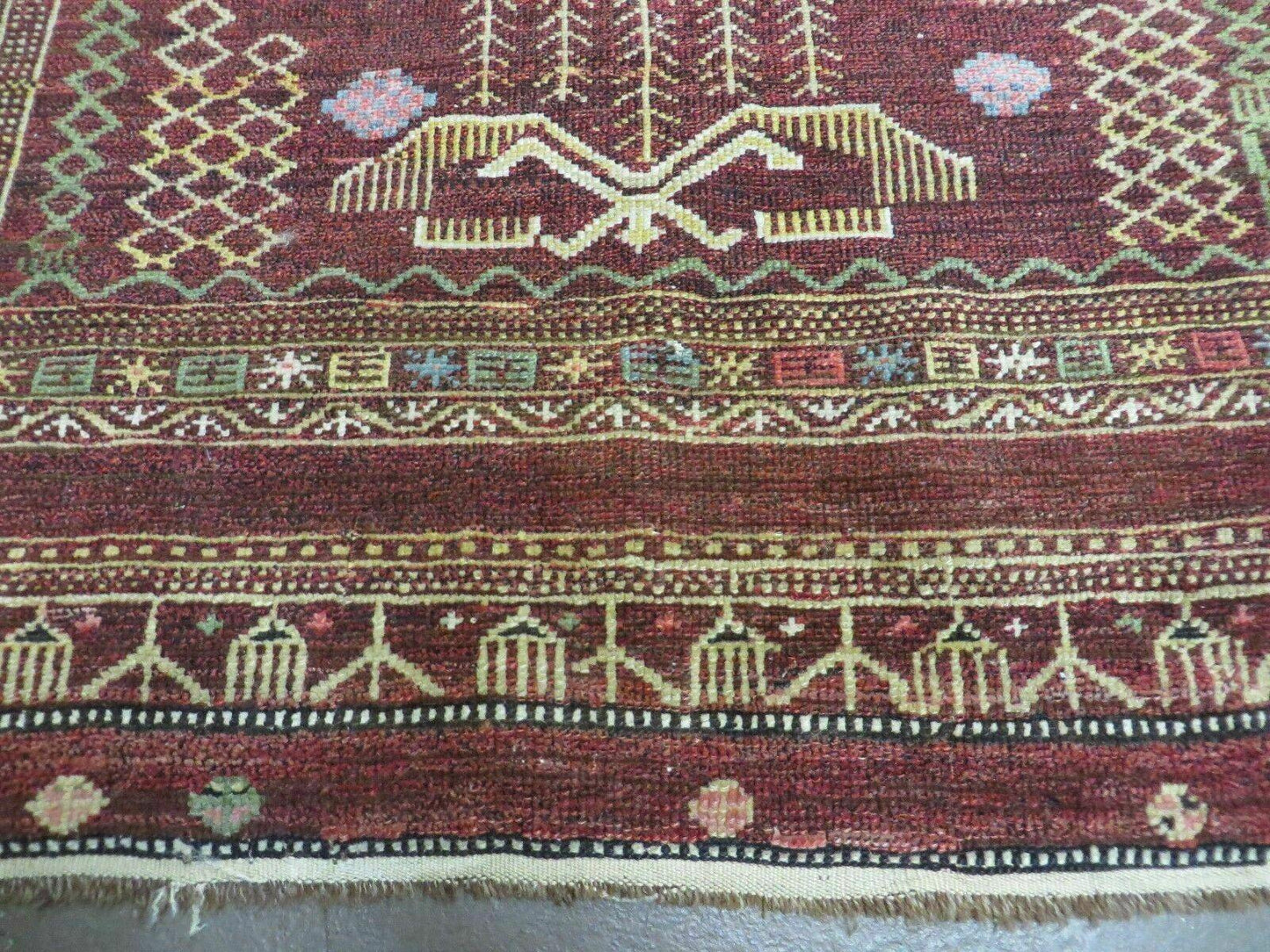 Antique Caucasian Shirvan Wool Rug 52x68 Handmade Colorful Armenian Rug