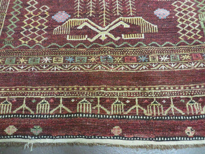 Antique Caucasian Shirvan Wool Rug 52x68 Handmade Colorful Armenian Rug