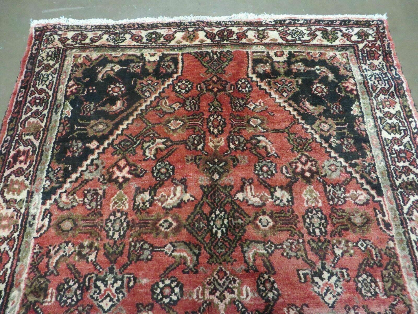 Persian Runner Rug 3.8 x 10, Red, Vintage