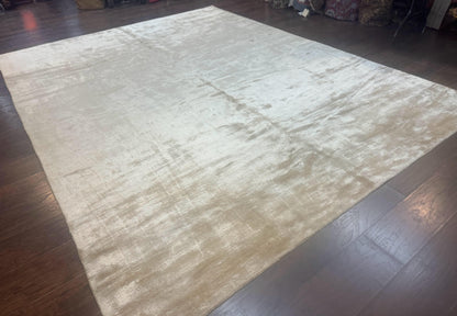 Silk Tibetan Rug 9x11 Hand Knotted Handmade Area Rug Modern Contemporary Carpet