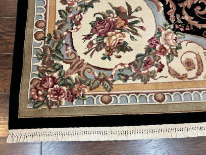 Aubusson Rug 8x10 Handmade Wool Pile Floral European Design