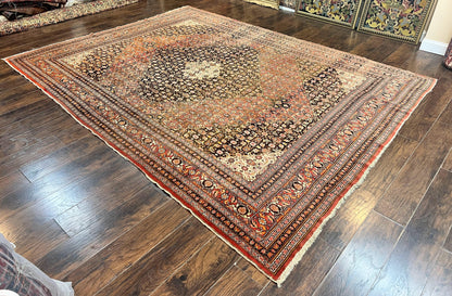 Rare Antique Persian Tabriz Rug 9x12, Red, Handmade, Wool