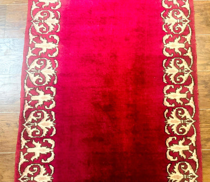 Red Persian Kerman Runner Rug 3x16