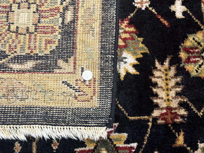 Indo Persian Mahal Rug 8x10 Hand Knotted Wool Oriental Carpet Black and Gold