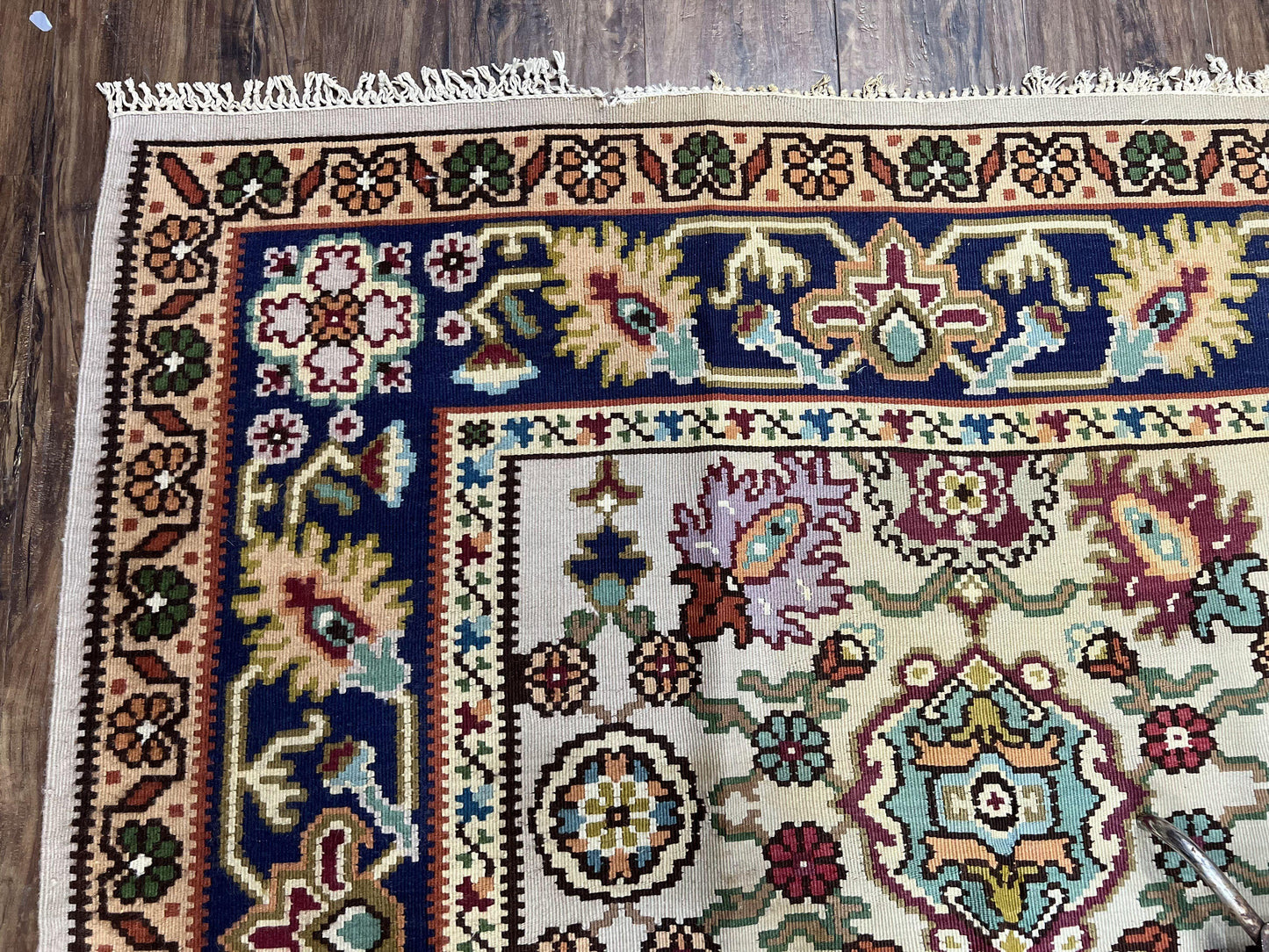 Antique Turkish Kilim Rug 7x10 Hand Woven Wool Flatweave Vintage Carpet