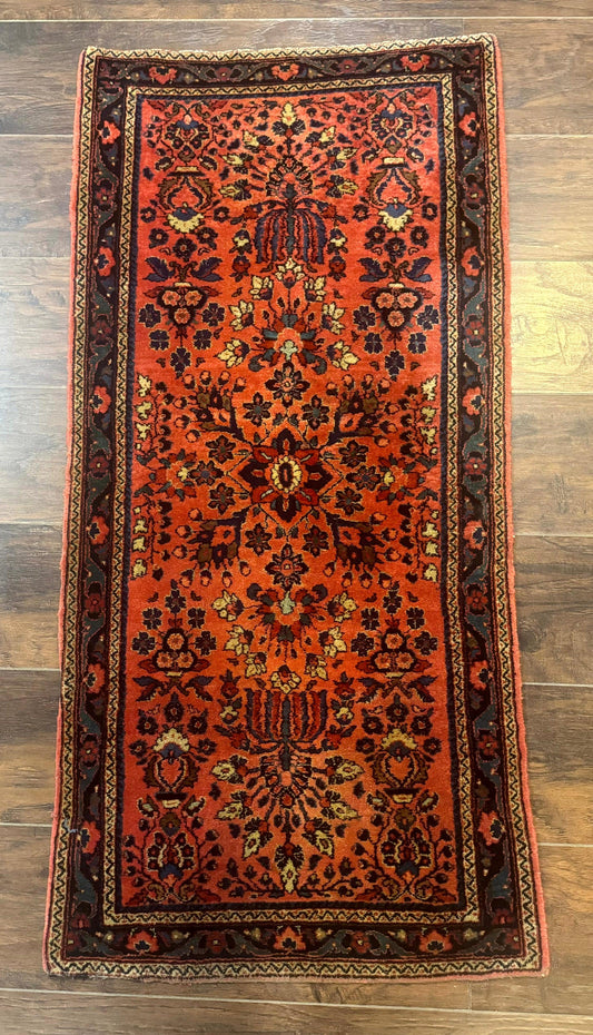 Antique Persian Sarouk Rug 2x4 Hand Knotted Wool Area Rug