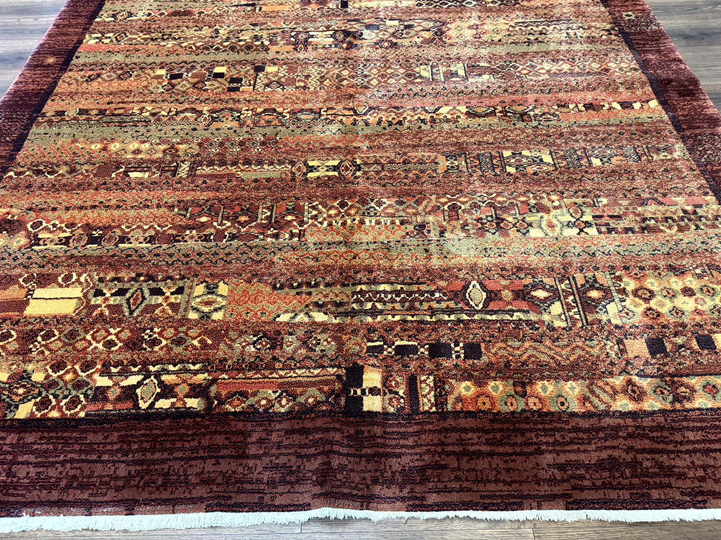 Wool Contemporary Area Rug Brown Belgium Power Loomed 8x11 Couristan