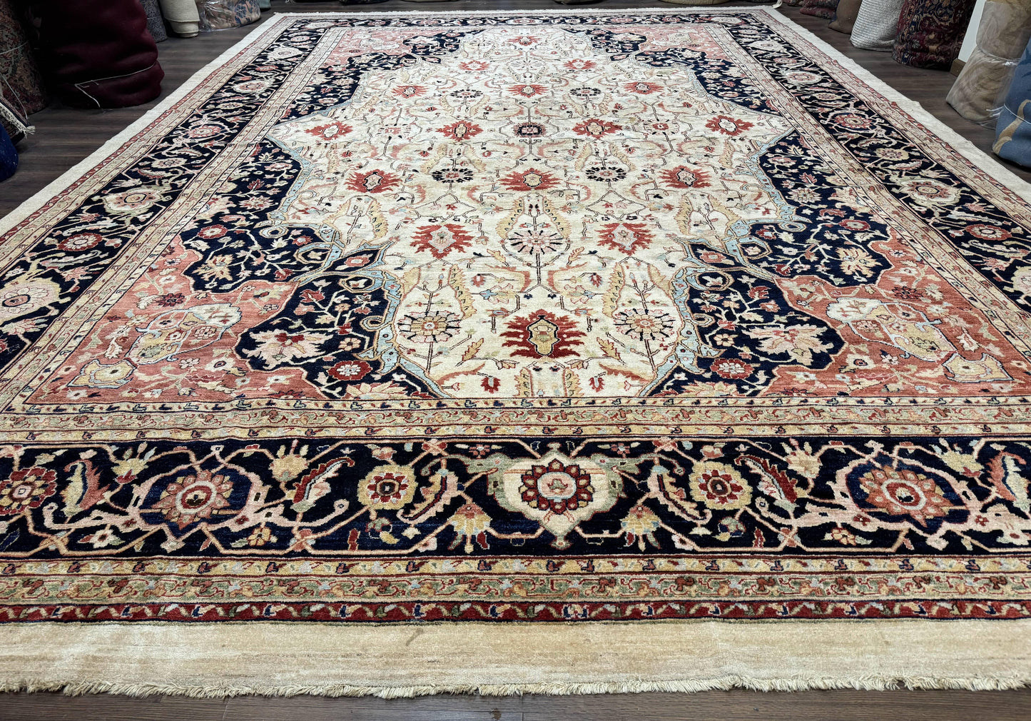 Stark Carpet Palace Sized Traditional Wool Handmade Rug 13x19 Beige