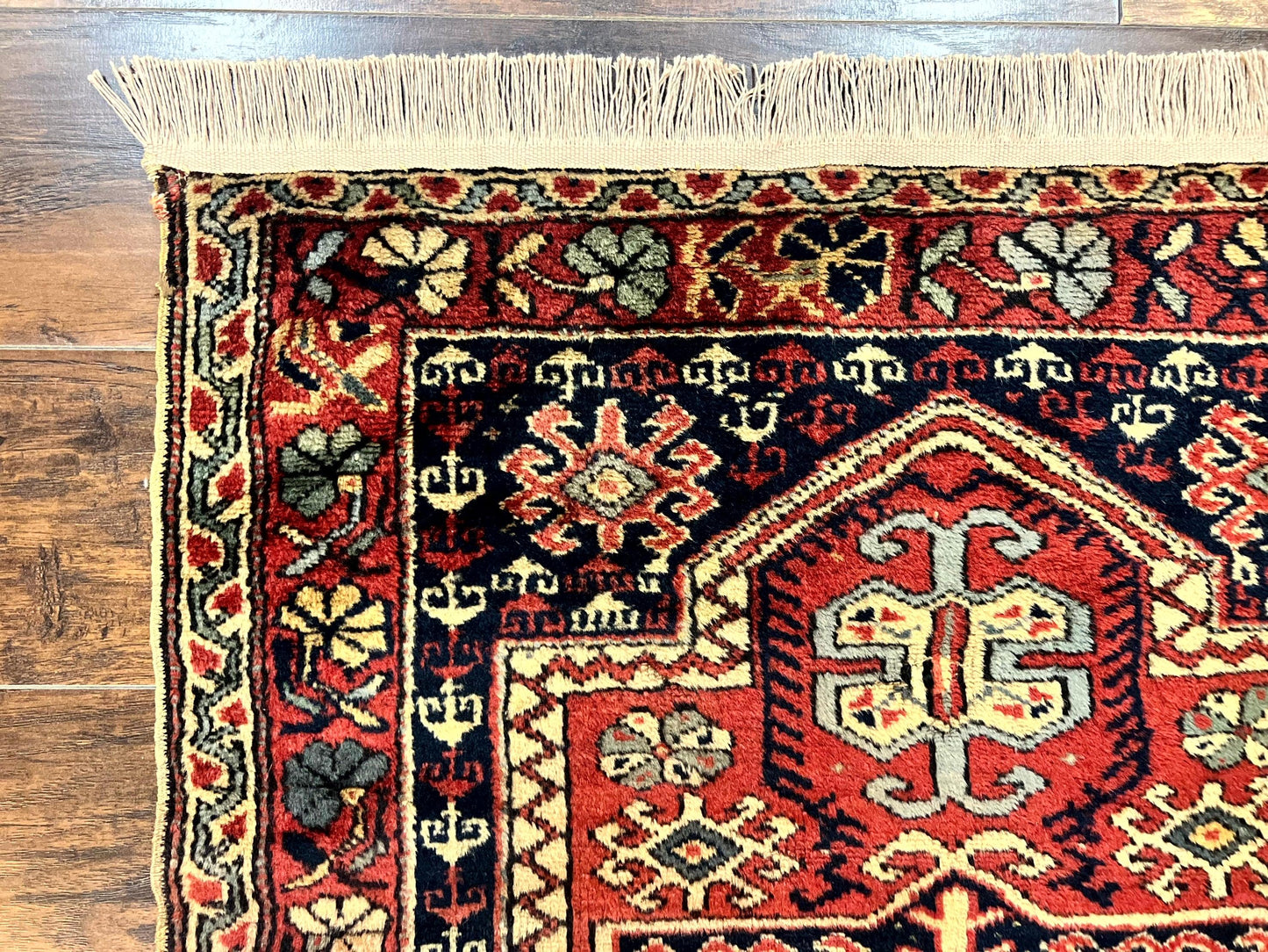 Antique Turkish Sparta Rug 3x4 Geometric Caucasian Wool Carpet