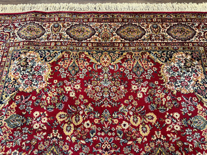 Persian Wool Rug 7x10, Couristan Carpet, Belgium Power Loomed Rug, Red, Floral, Traditional