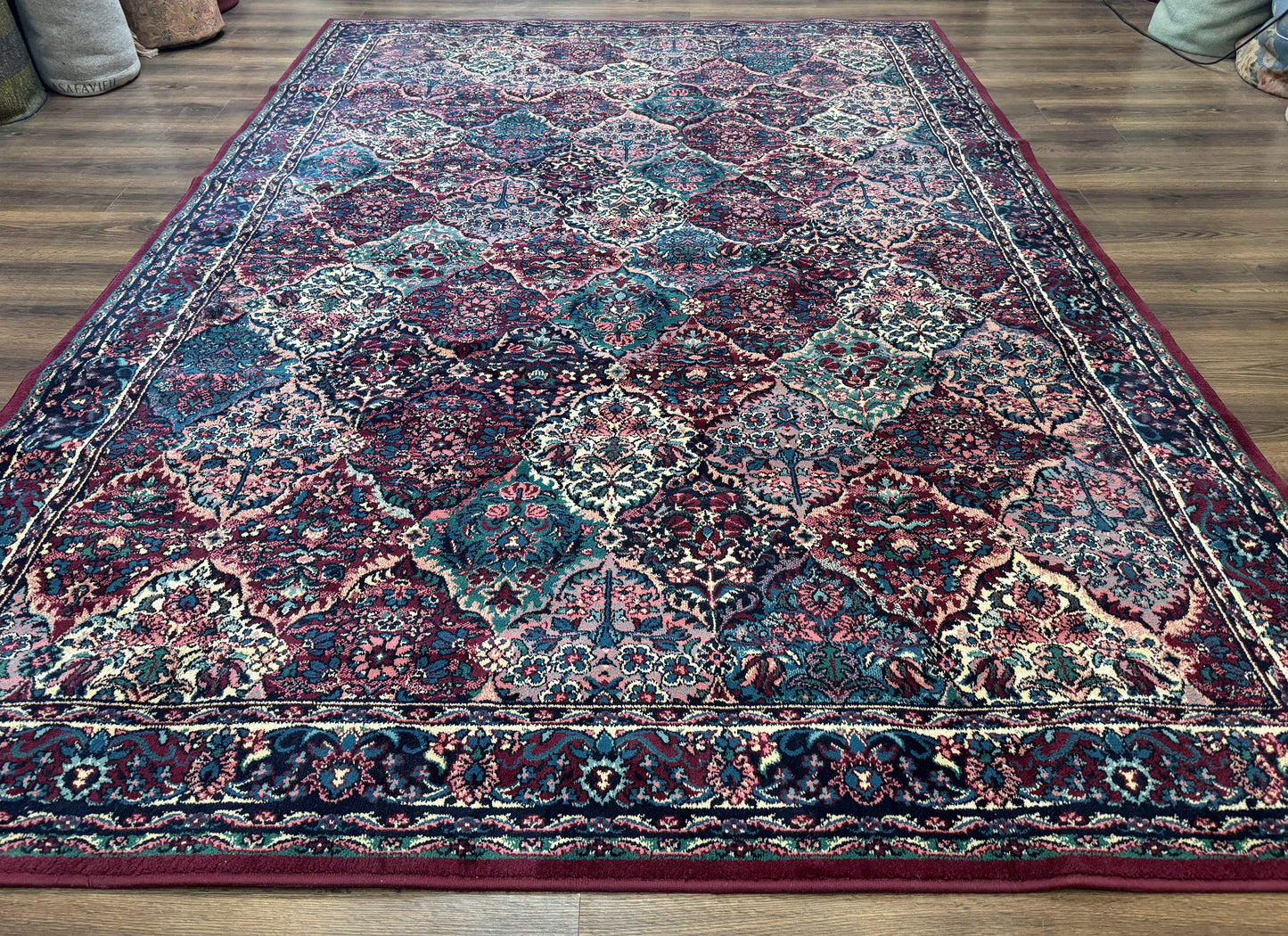 Multicolor Panel Kirman Rug 8x11