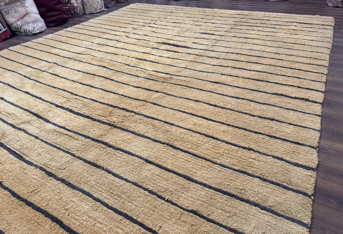 Modern Nepali Rug 13 x 15.6, Palace Size Wool Custom Made Rug, Tan, Large Nepali/Tibetan Carpet