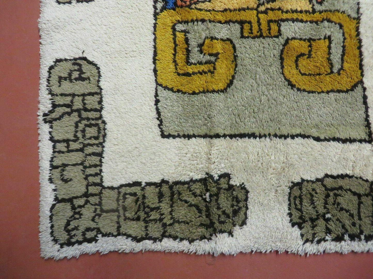 Hand Knotted Wool Rug Vintage Prince Motif Tribal Nomadic Shag 4 By 7