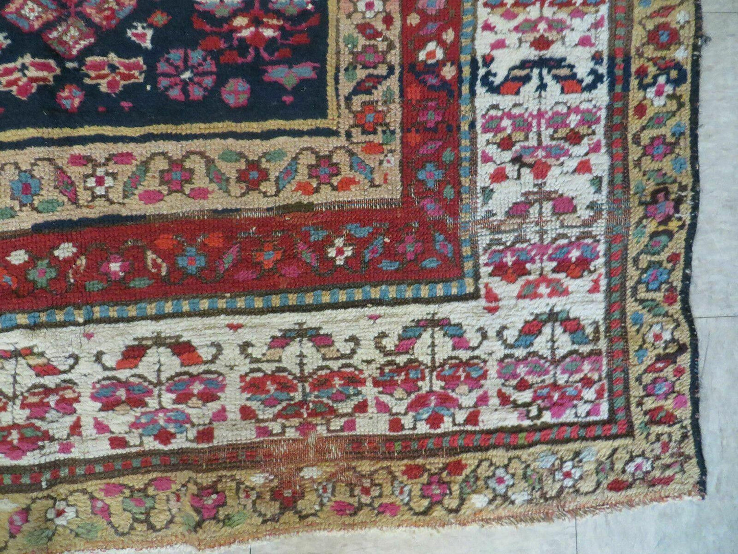 4' X11' Antique Handmade Turkish Anatolian Wool Corridor Kalegy Runner Rug