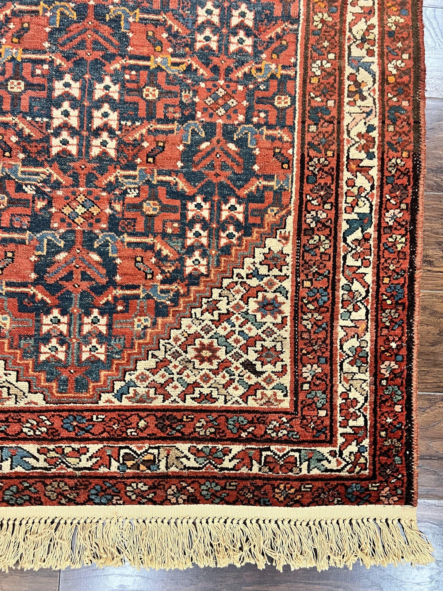 Persian Malayer Rug 4x7 Hand Knotted Wool Tribal Geometric Boho Antique Oriental Carpet