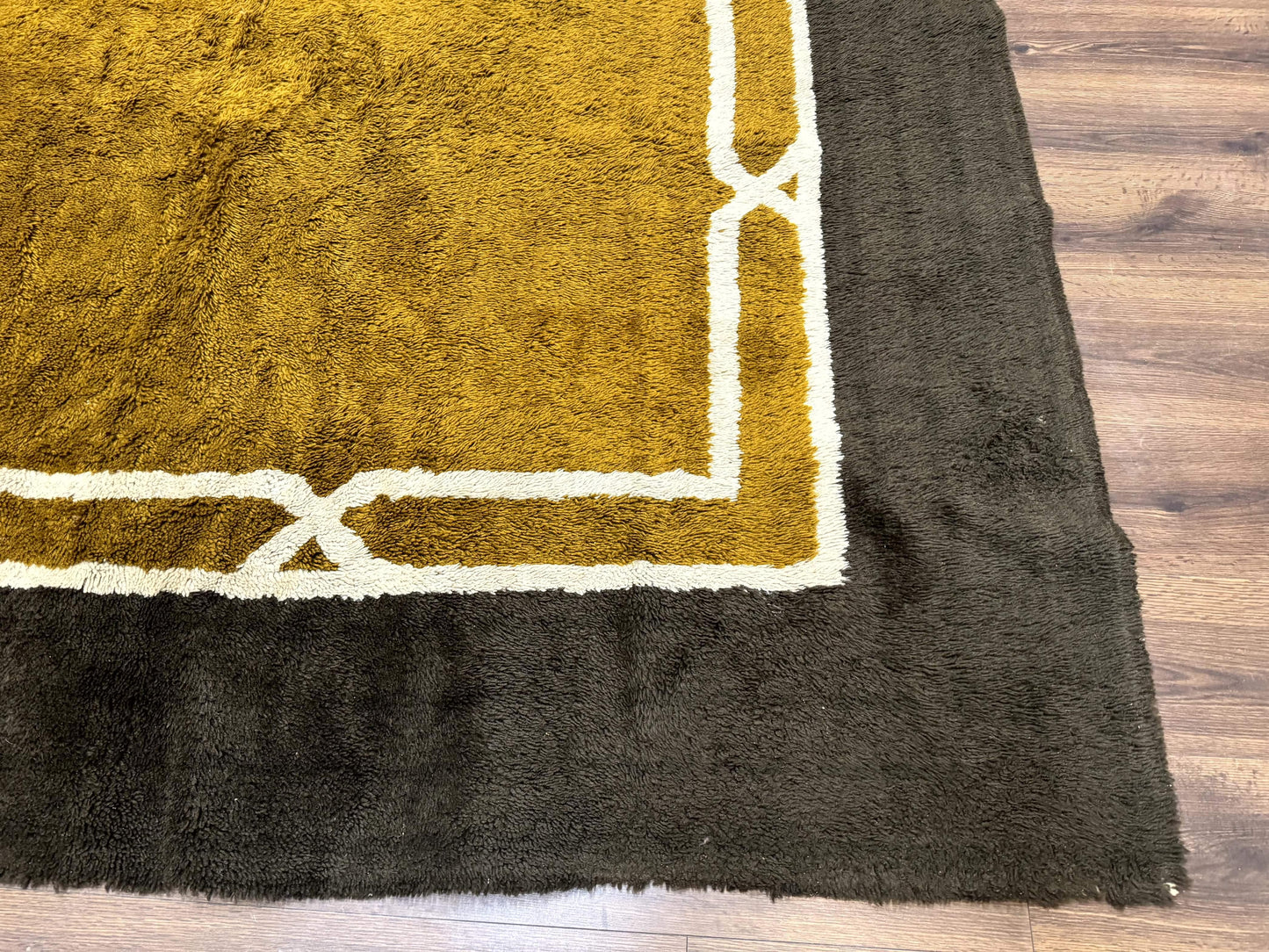 Mid Century Shag Rug 8x11, Large Vintage Shag Rug, Open Field, European Shag Rug
