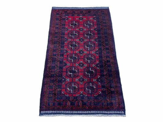 Vintage Handmade Balouchi Rug 3x5 Afghan Tribal Wool Red Beige