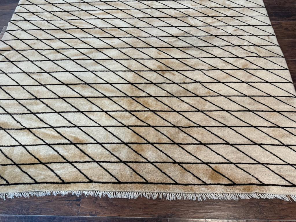 German Wool Rug 7x10 Hand Knotted Contemporary Area Carpet