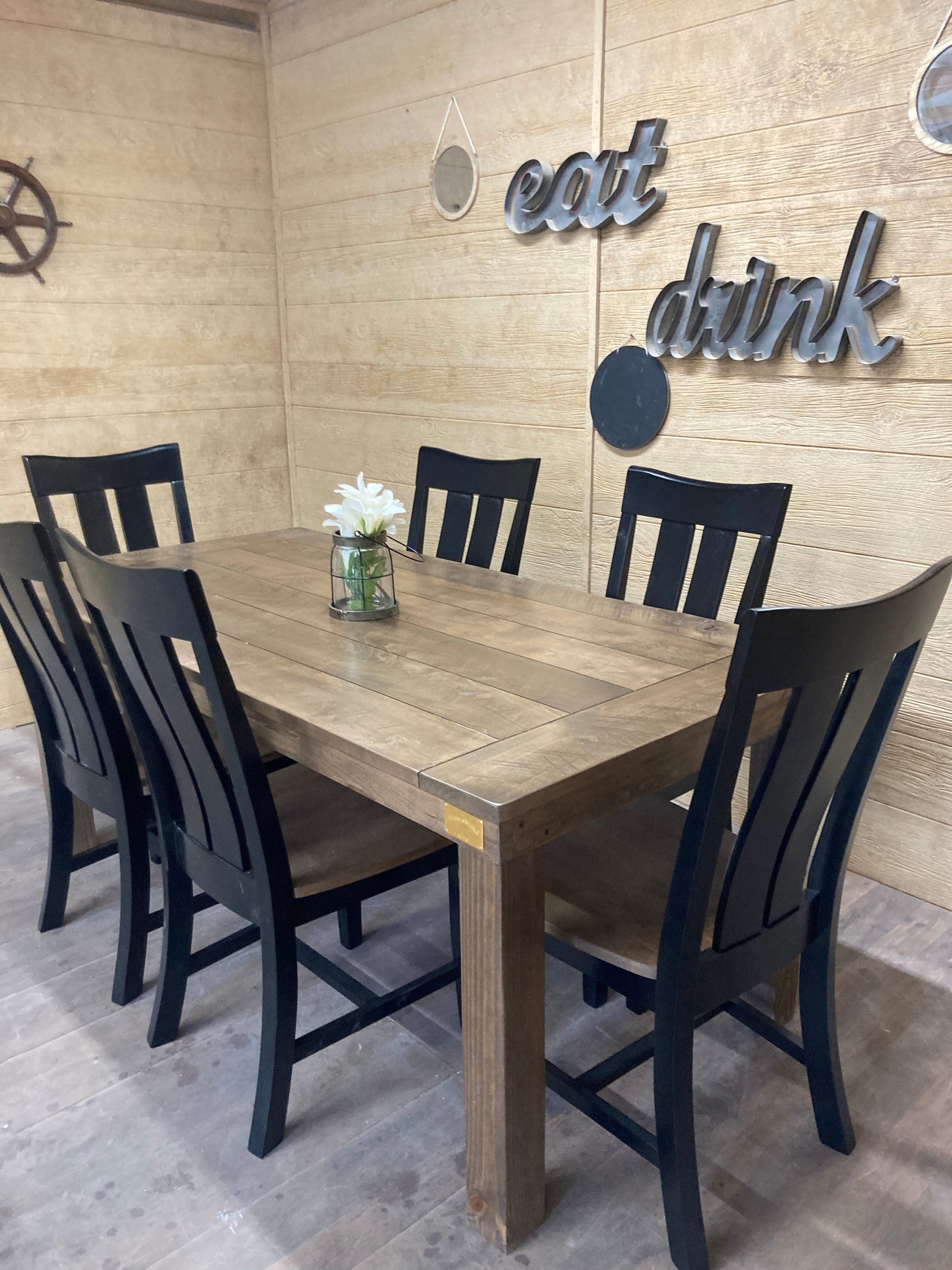 Farmhouse Post Leg Bench For Sliding Between Table Legs With Custom Length