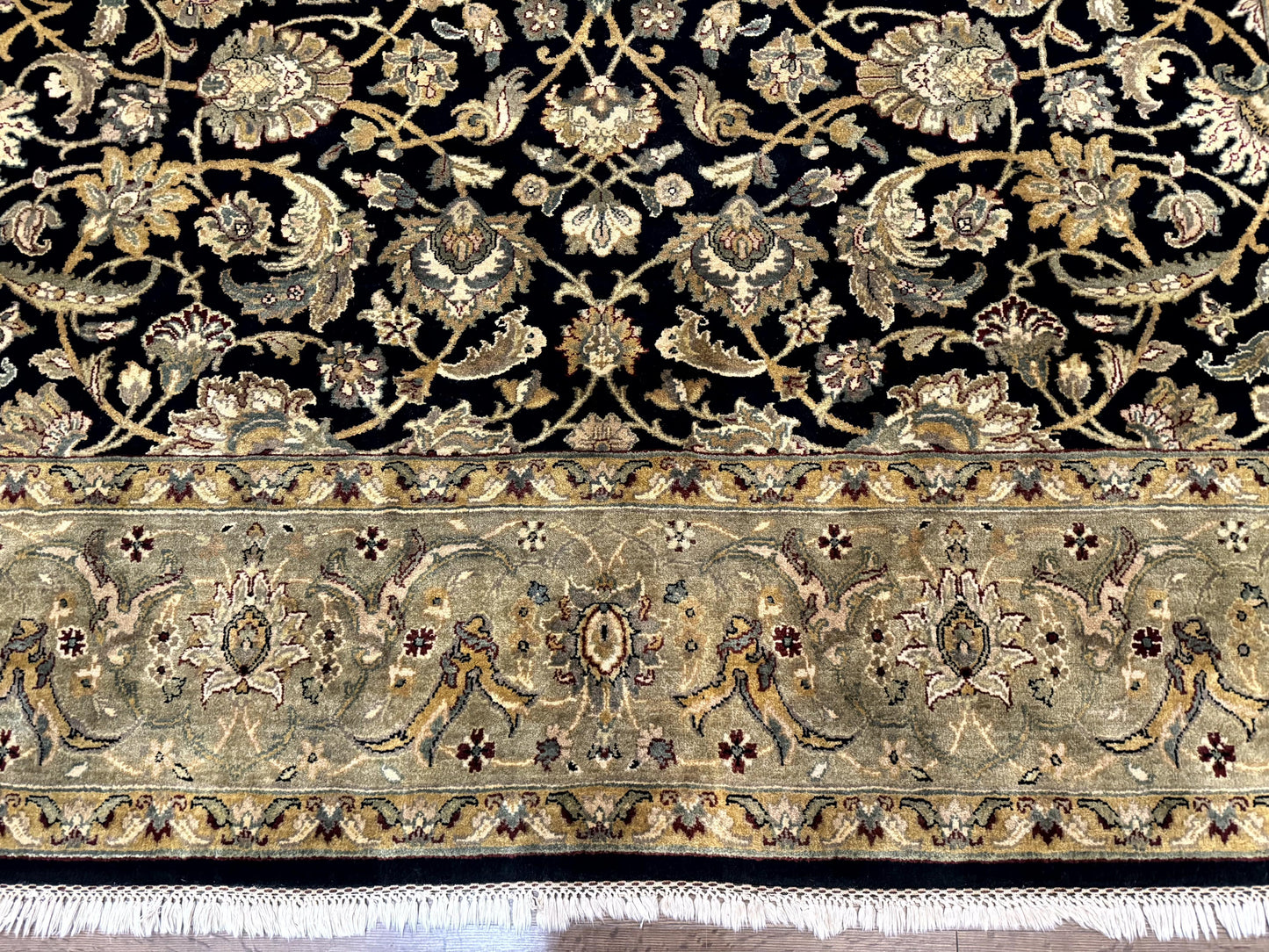 Indo Persian Rug 8x10 Handmade Wool Traditional Floral Allover Vintage