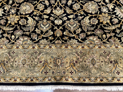 Indo Persian Rug 8x10 Handmade Wool Traditional Floral Allover Vintage