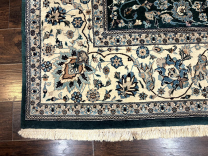 Pak Persian Rug 9x12 Dark Green Floral Allover Hand Knotted Wool