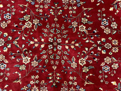 Indo Persian Rug 8x10, Red and Cream, Floral, Pande Cameron