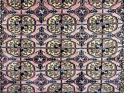 Persian Turkoman Rug 4x6 Hand Knotted Wool Bokhara Carpet