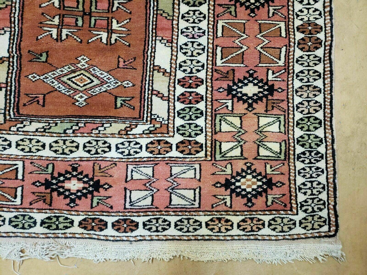 Oushak Wool Rug Antique Turkish Handmade 4x7