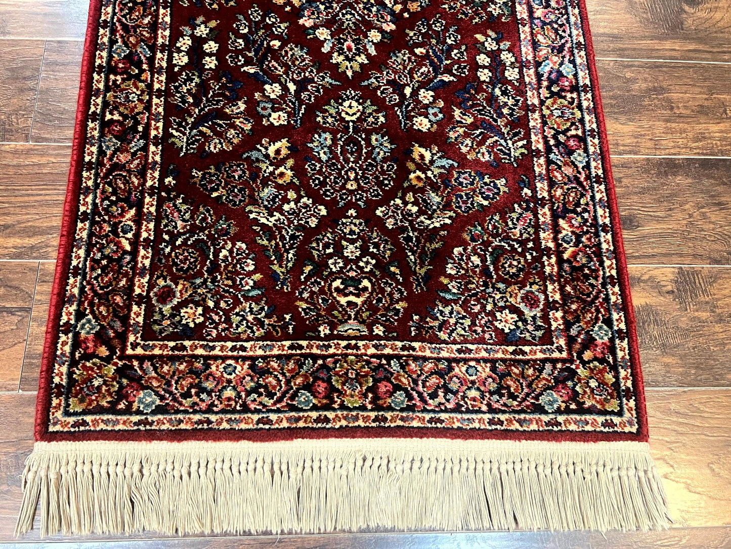 Karastan Rug 3x5 Red Sarouk 785 Vintage Wool Pile Carpet Original 700 Series