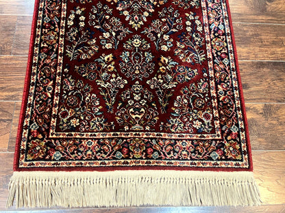 Karastan Rug 3x5 Red Sarouk 785 Vintage Wool Pile Carpet Original 700 Series