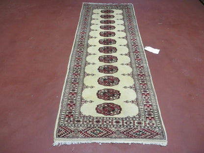 Turkoman Bokhara Rug Handmade Pakistani Wool Runner 2ft 7in By 6ft 9in