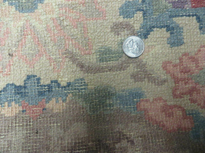 Oval Chinese Art Deco Rug 3x5 Vintage Wool Carpet Hand Knotted 1960s