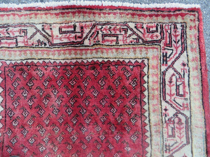 3'7"X 10' Antique Handmade India Oriental Paisley Wool Runner Rug Vegy # 31