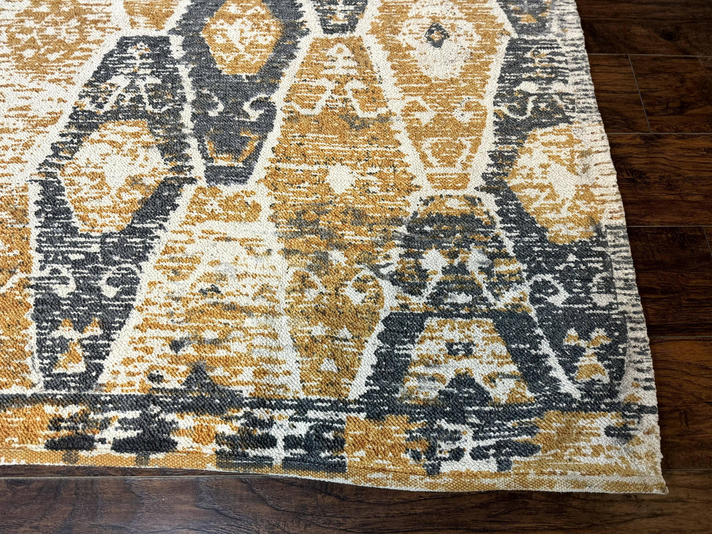 Handmade Indian Area Rug 8x10 Vintage Colorful Hemp Natural Material