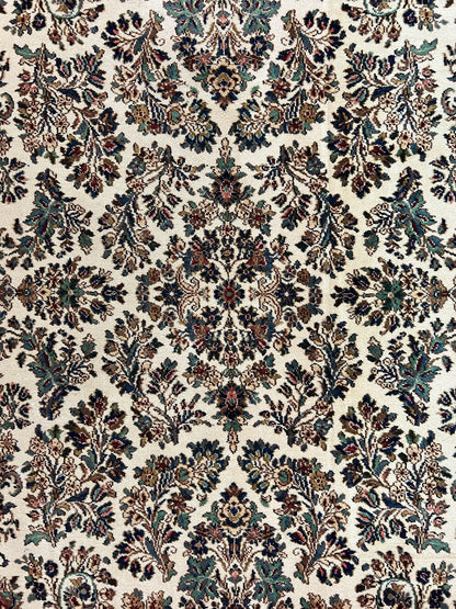 Karastan Rug 5.9 x 9 Ivory Sarouk #760, Vintage Wool Original Collection 700 Series, Discontinued